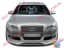 Реснички на фары Audi A6 C6 04-11 (стеклопластик, под покраску)