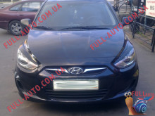 Реснички на фары Hyundai Accent 10-16 (стеклопластик, под покраску)