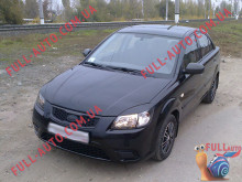Реснички на фары Kia Rio 05-10 (стеклопластик, под покраску)