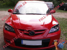 Реснички на фары Mazda 3 04-09 Хэтчбек (стеклопластик, под покраску)