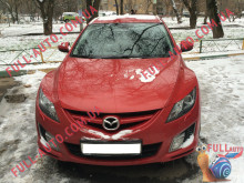 Реснички на фары Mazda 6 08-12 (стеклопластик, под покраску)