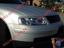 Реснички на фары Volkswagen Passat B5 1997-2000 (стеклопластик, под покраску)