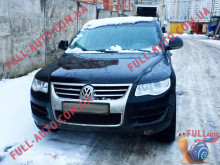 Реснички на фары Volkswagen Touareg 07-10 (стеклопластик, под покраску)