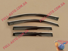Ветровики Toyota Camry 40 2006-2010 с хром молдингом (Cobra Tuning)